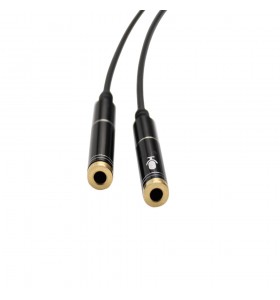 3.5mm 4pole male to 3.5mm stereo female and microphone audio cable